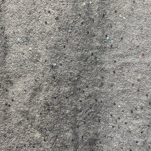 NWT LOFT V-Neck Silver Sequin Gray Sweater - Picture 5 of 6